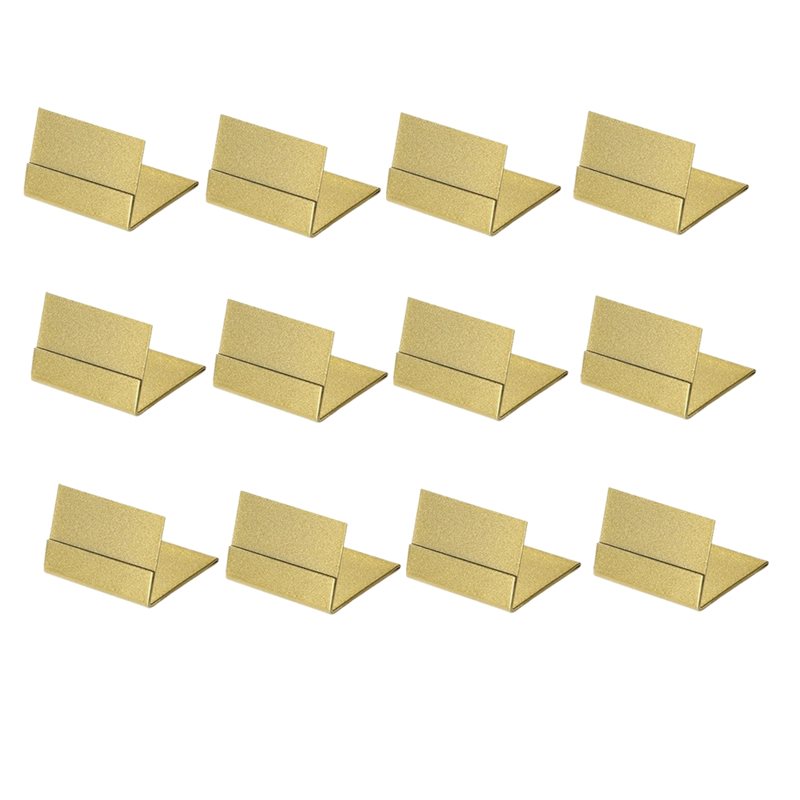Table Number Gold - ที่วางป้ายหมายเลขโต๊ะสีทองสำหรับงานแต่งงาน ชุด 12 ชิ้น ที่วางป้ายรูปภาพและป้ายชื่อทำจากโลหะ เหมาะสำหรับงานฉลองครบรอบ