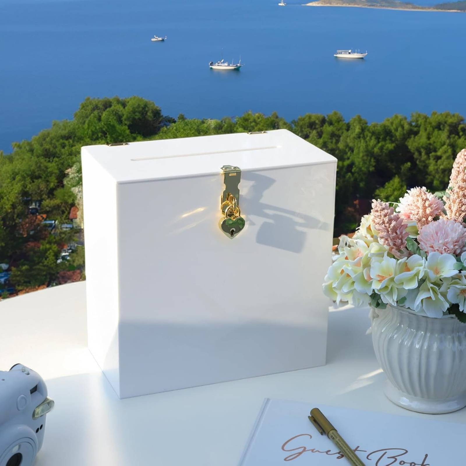 กล่องใส่การ์ดรูปหัวใจ ประกอบง่ - Wedding Card Box บทวิจารณ์และราคา