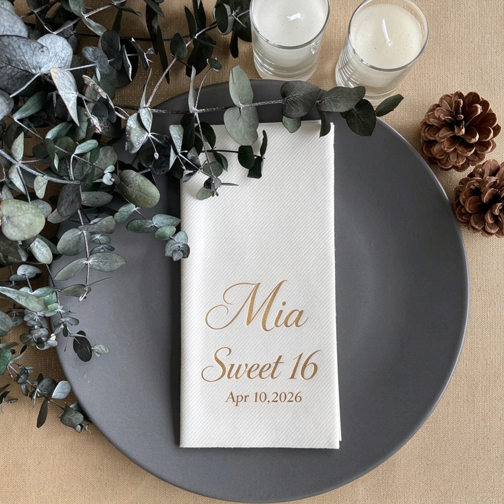 100 ชิ้น ผ้าเช็ดปากงานปาร์ตี้  - Table Number Gold บทวิจารณ์และราคา