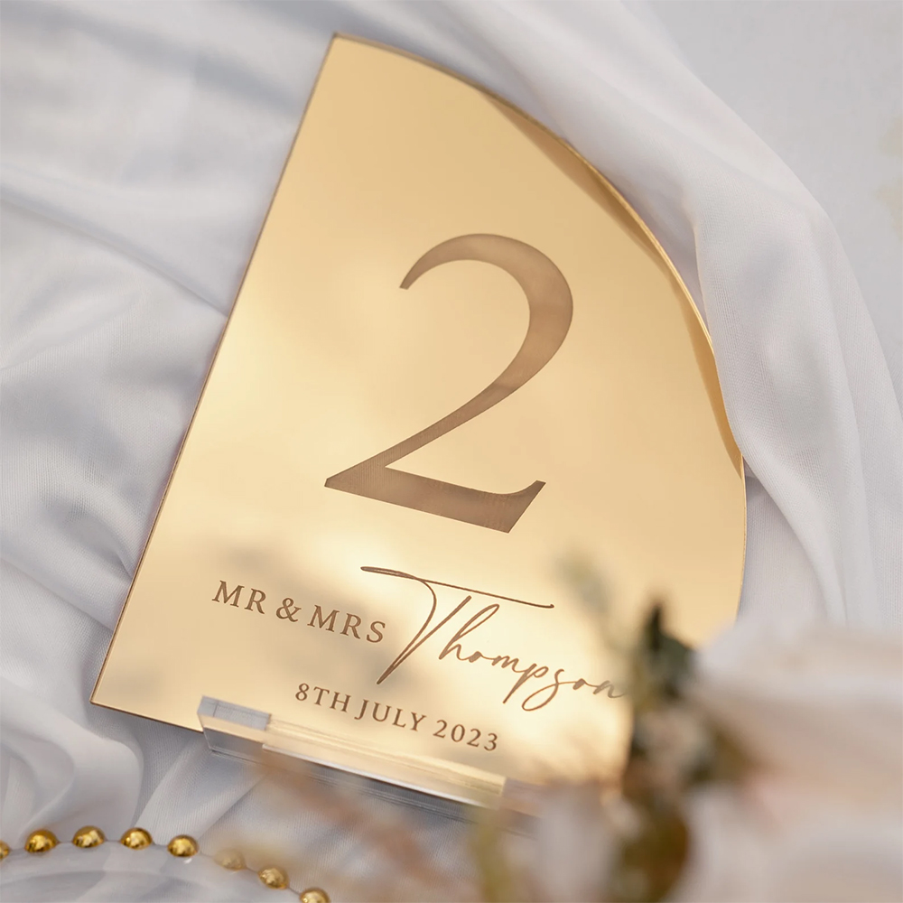 ป้ายบาร์งานแต่งงานแบบกำหนดเอง  - Table Number Gold บทวิจารณ์และราคา